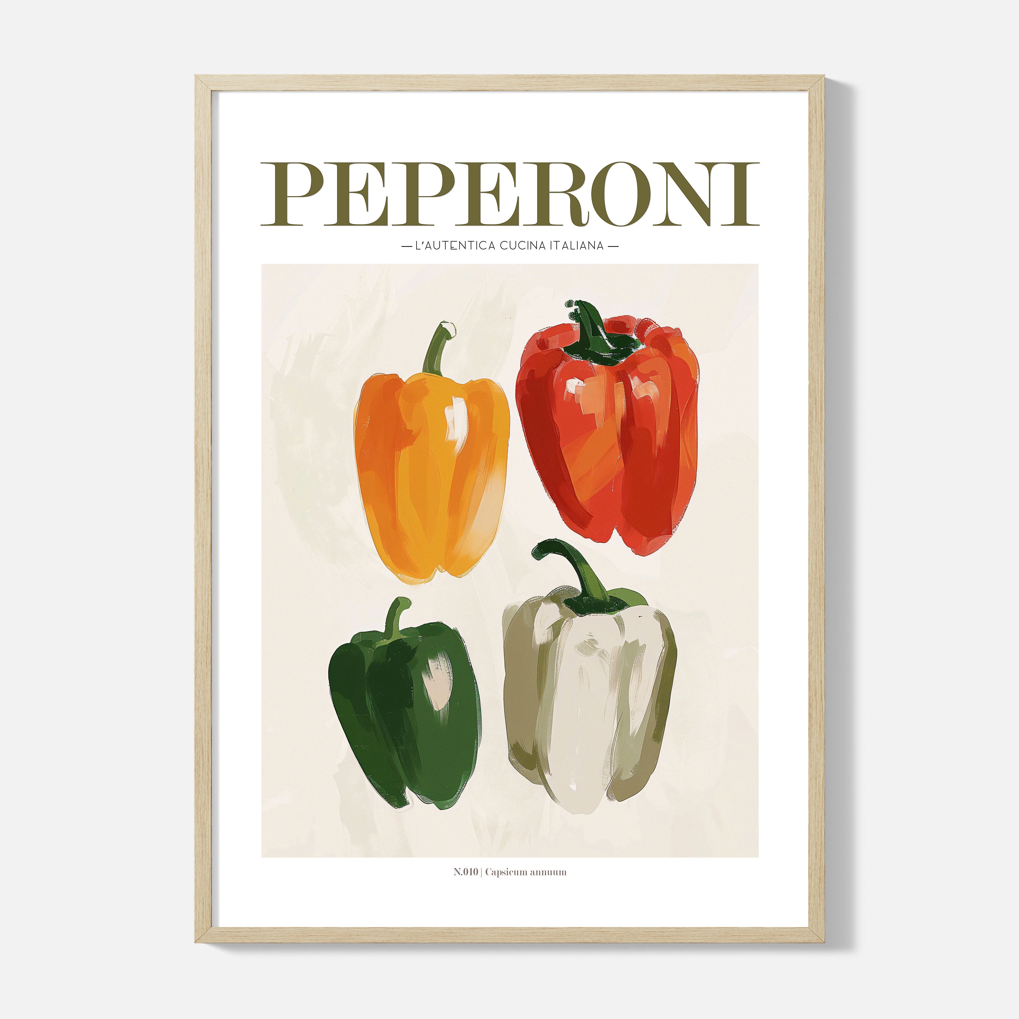 Four Bell Peppers Print - Framed