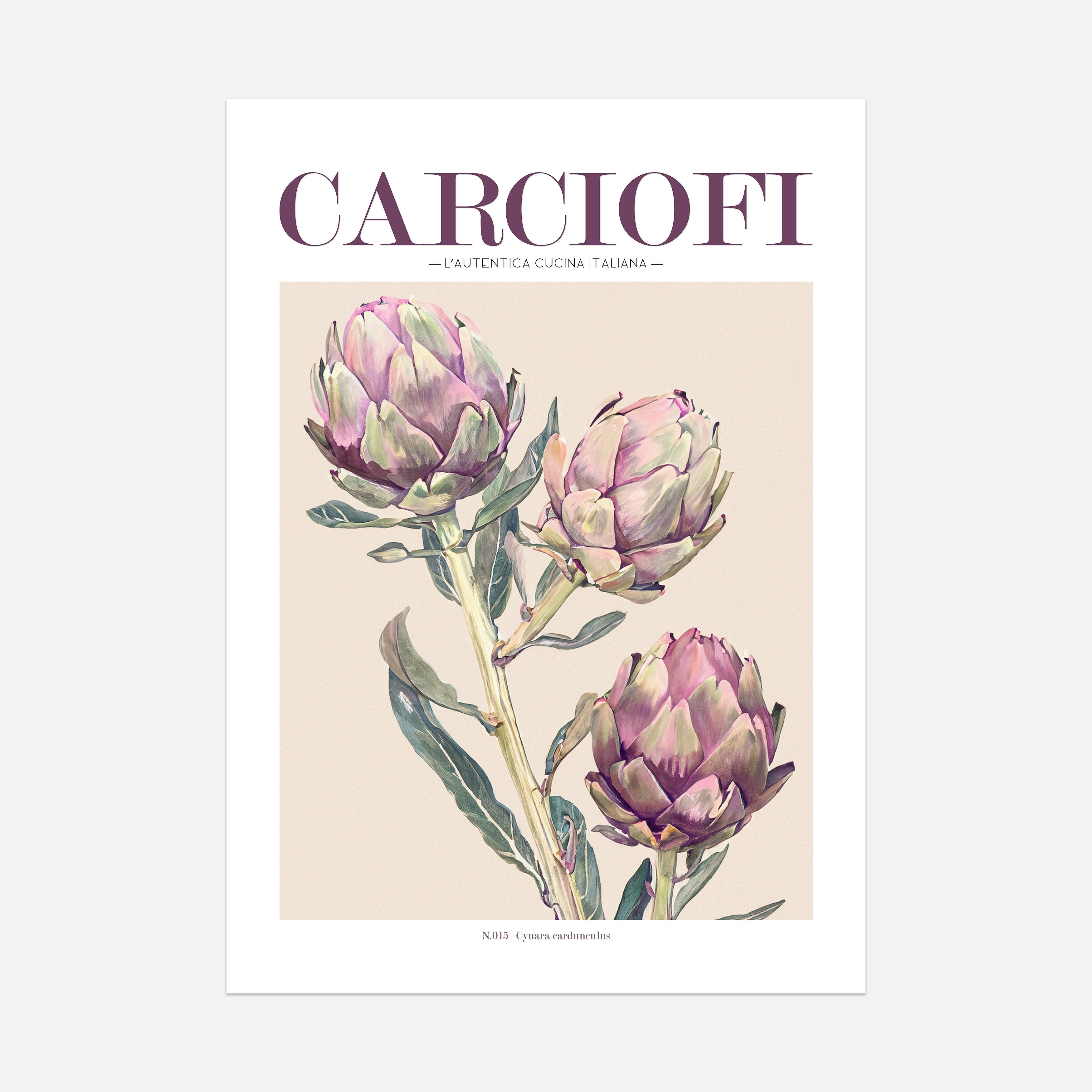 Artichoke Print Unframed - Italian Kitchen Poster