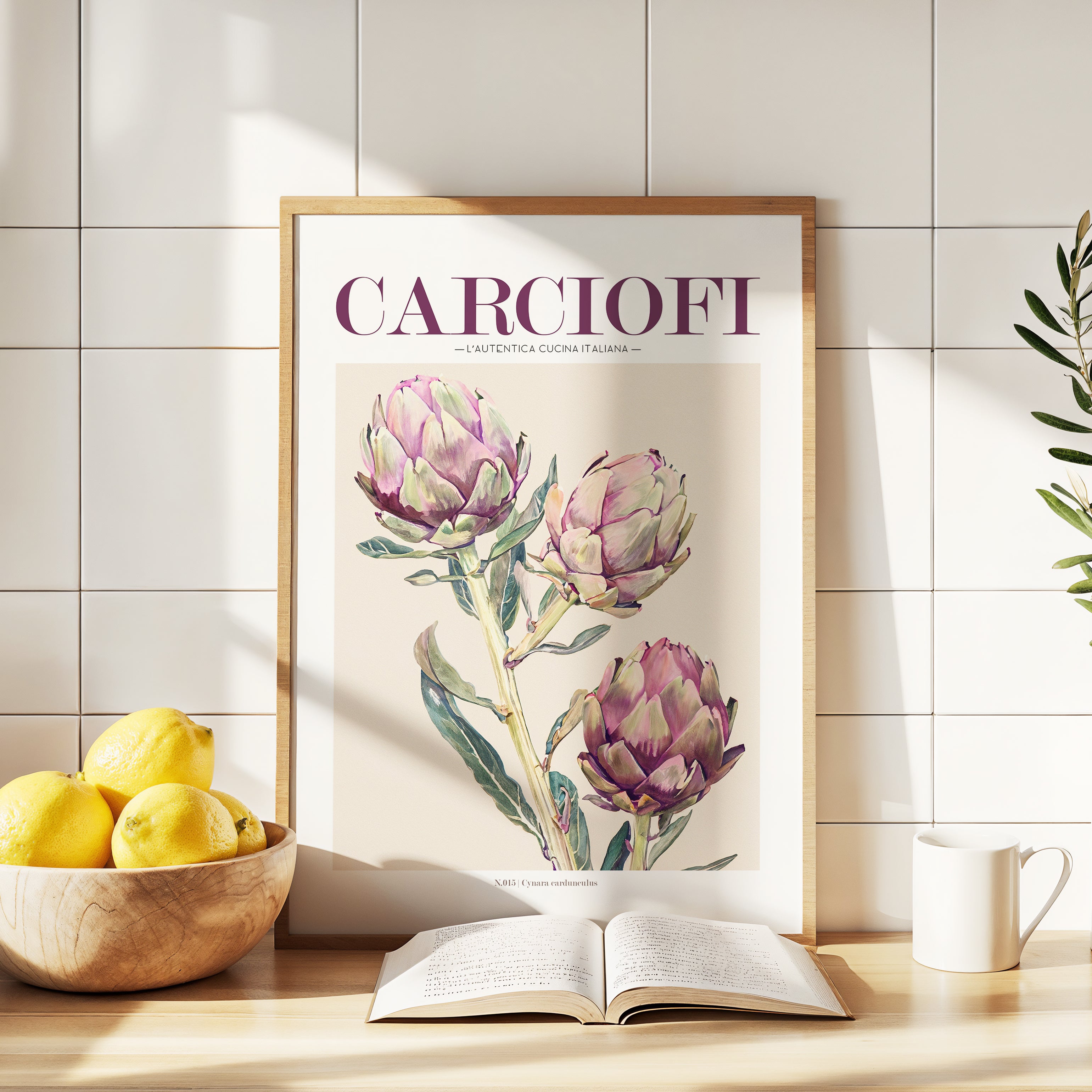 Artichoke Print Framed Kitchen - Italian Kitchen Poster