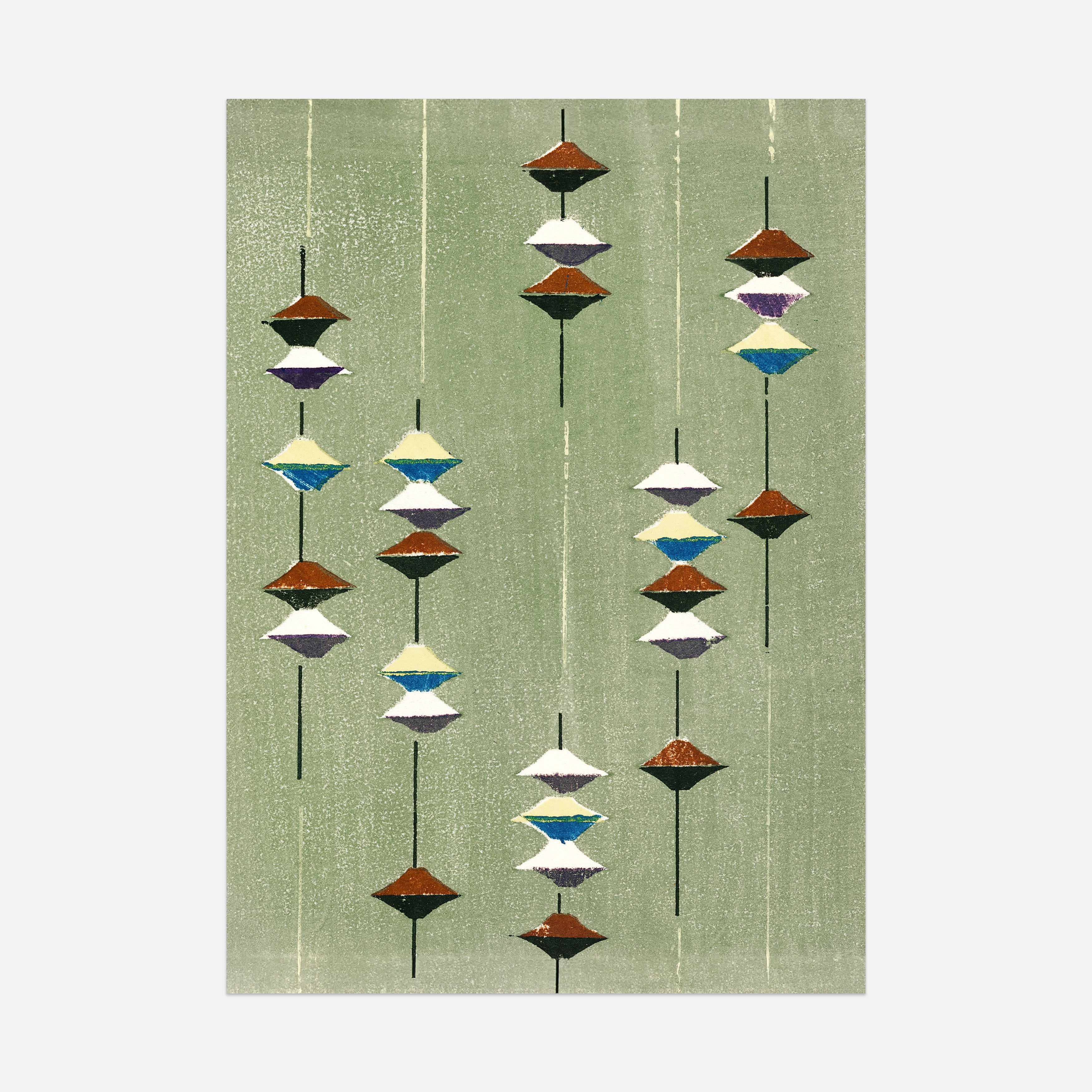 Furuya Kōrin (古谷紅麟) - Shima-Shima - Abacus Poster - Front