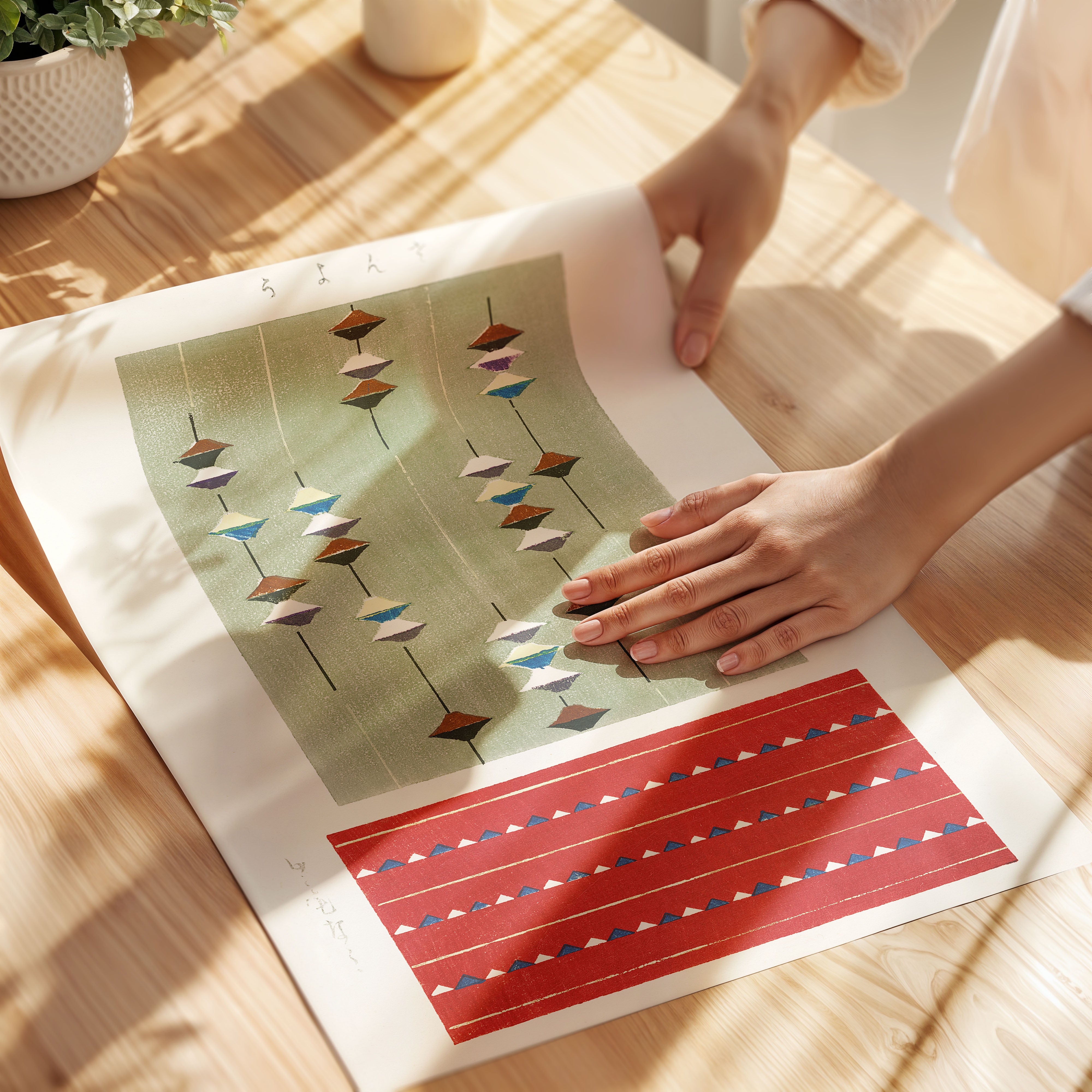 Furuya Kōrin (古谷紅麟) - Shima-Shima - Red Poster - Paper