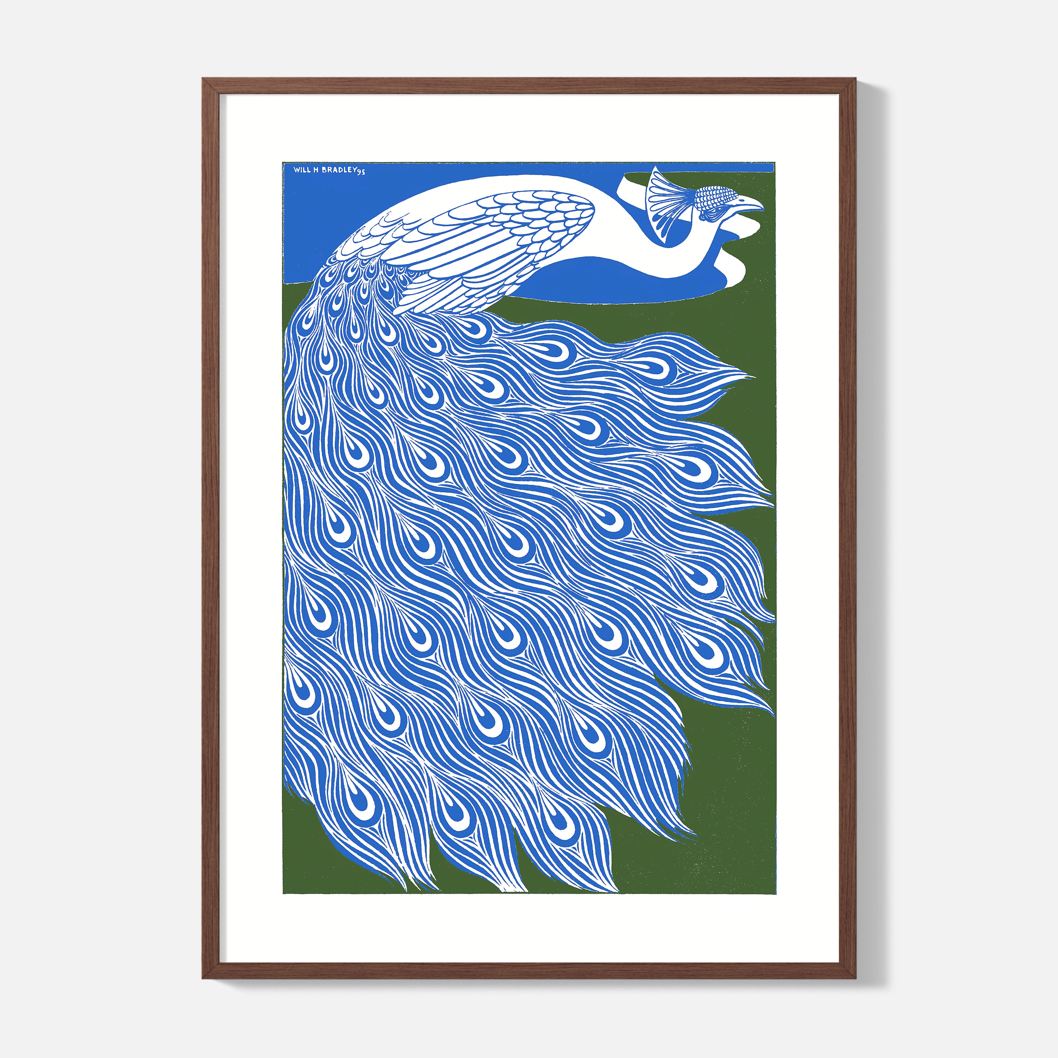 Art Nouveau Peacock Print - Framed