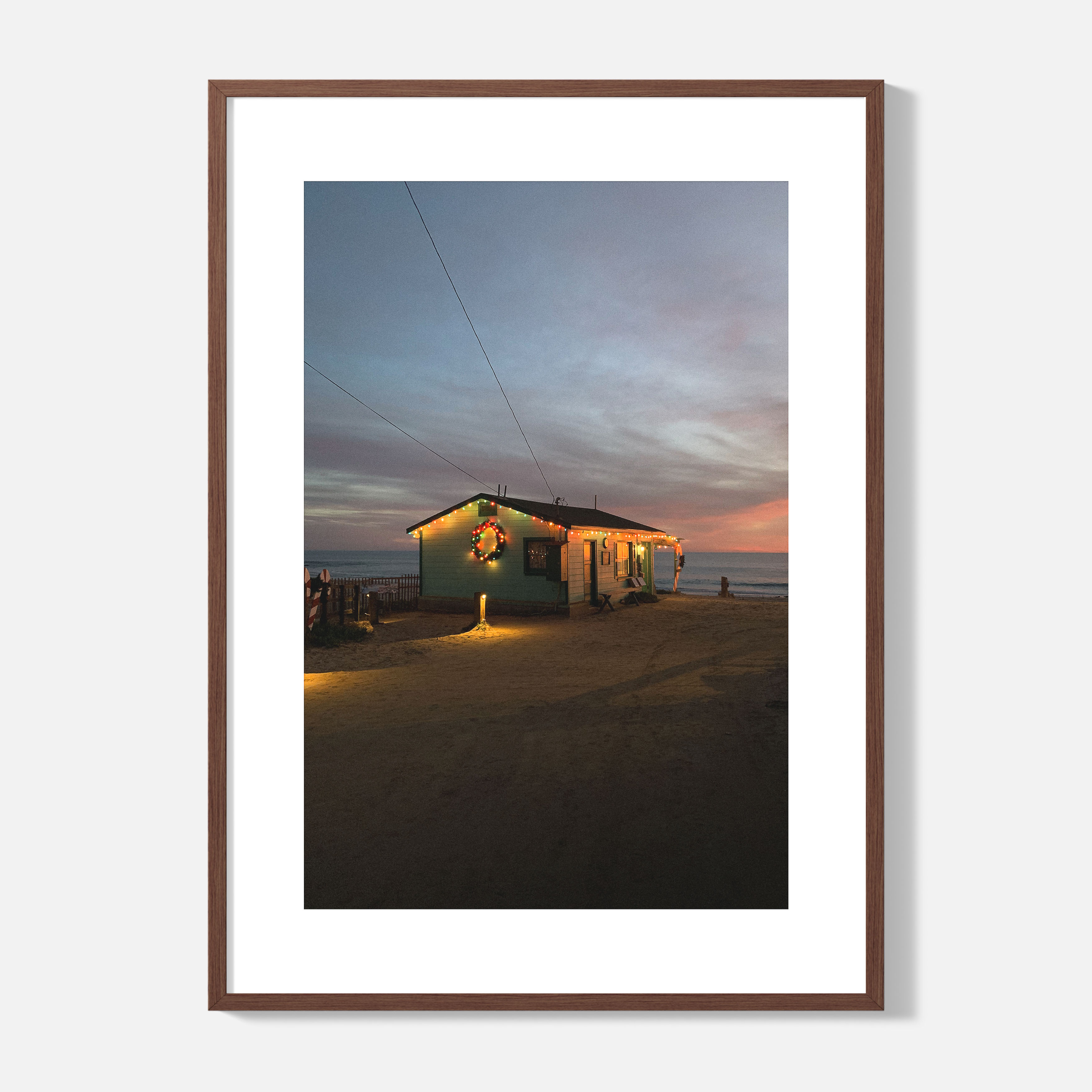 Beach Hut - California - Photography Print - Framed