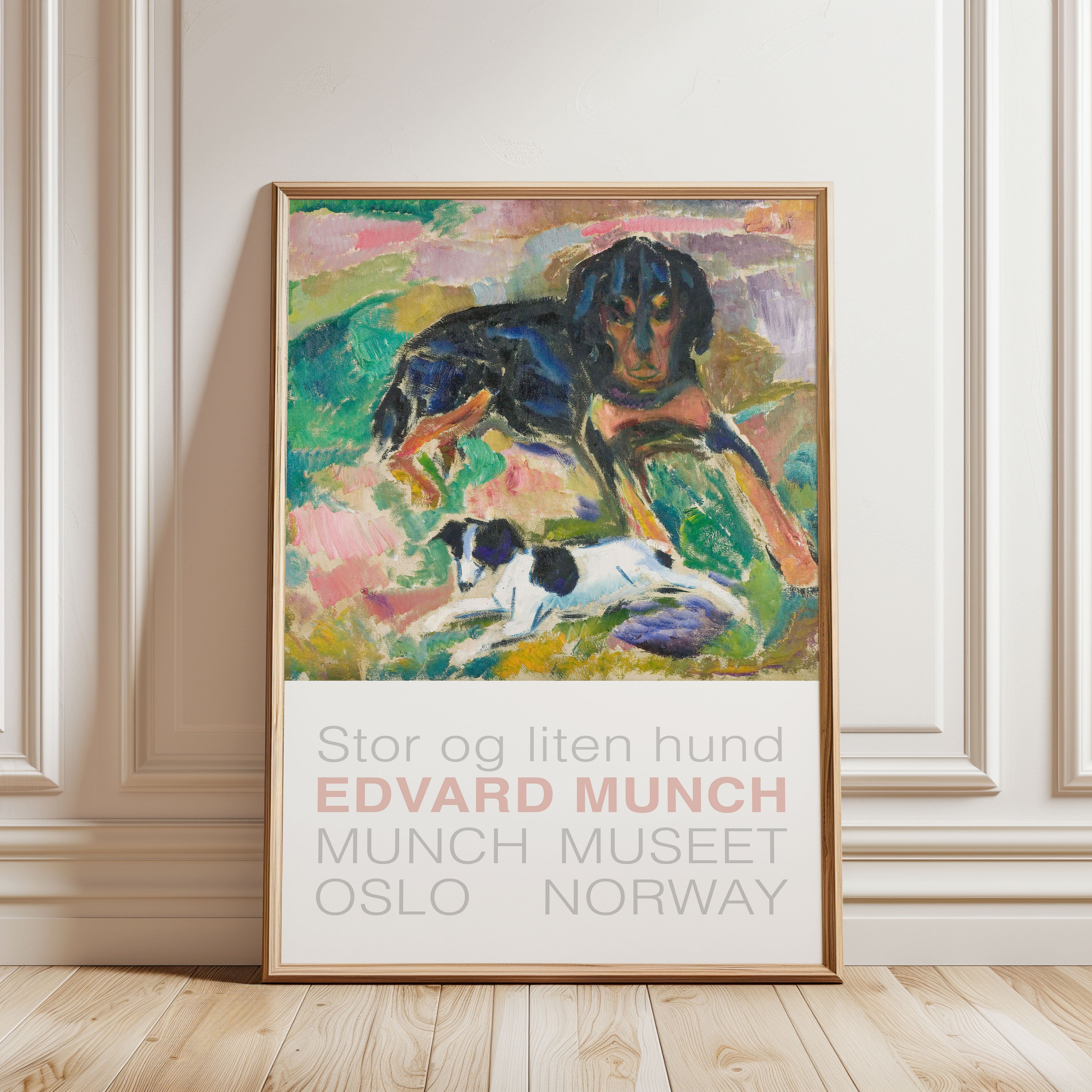 Edvard Munch Big And Small Dog Framed Poster - Front - Wallbees Shop