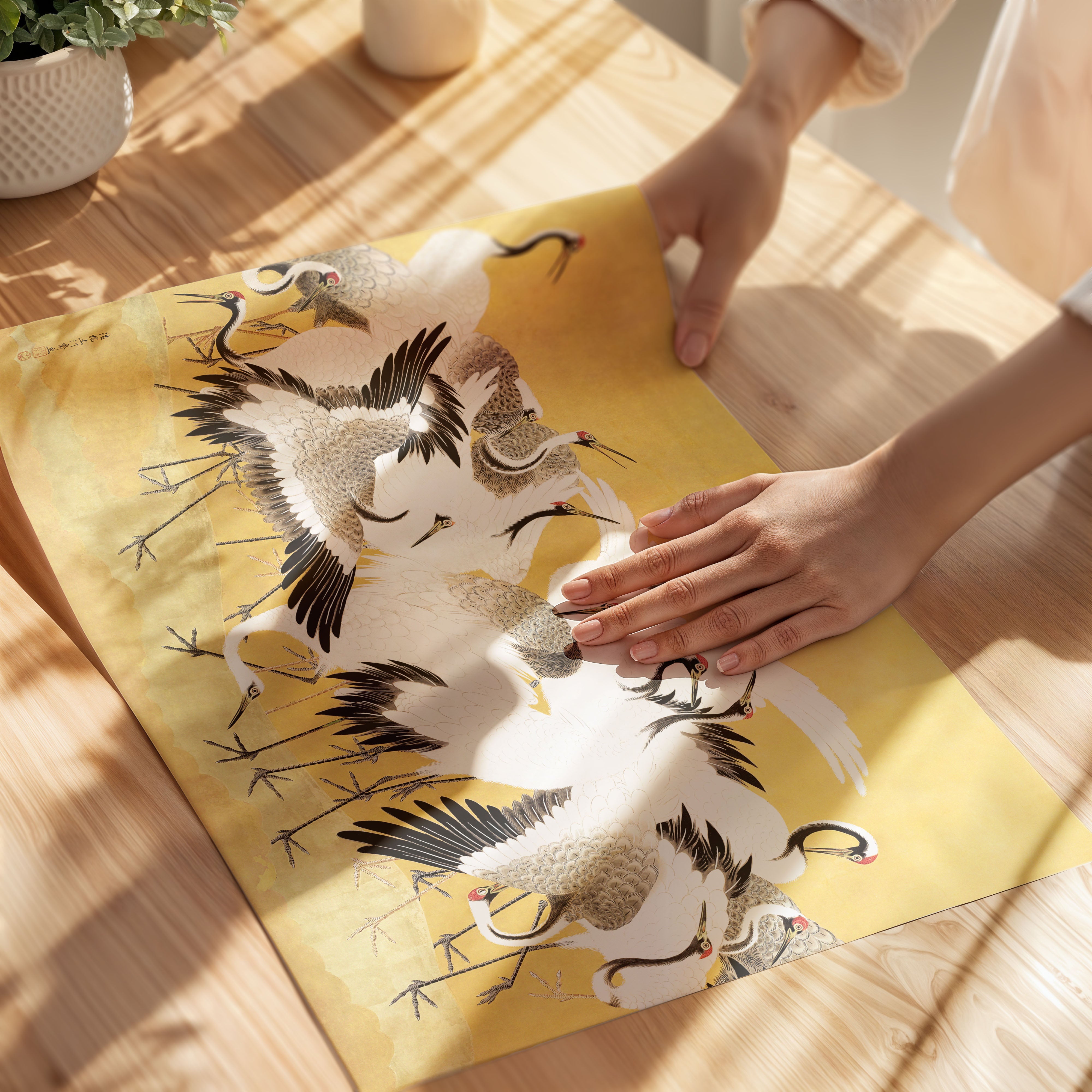 Ishida Yutei - Flock of Cranes - Poster - Paper