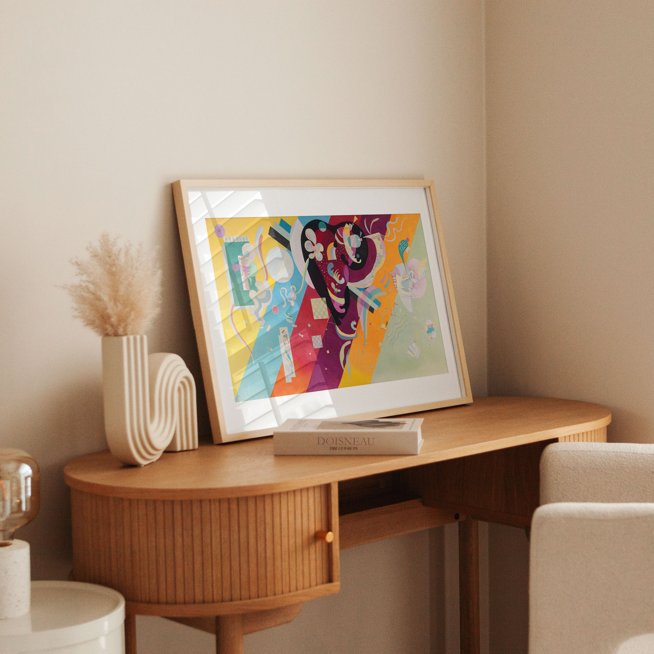 Wassily Kandinsky - La Ligne Blanche - Framed Poster - Bedroom