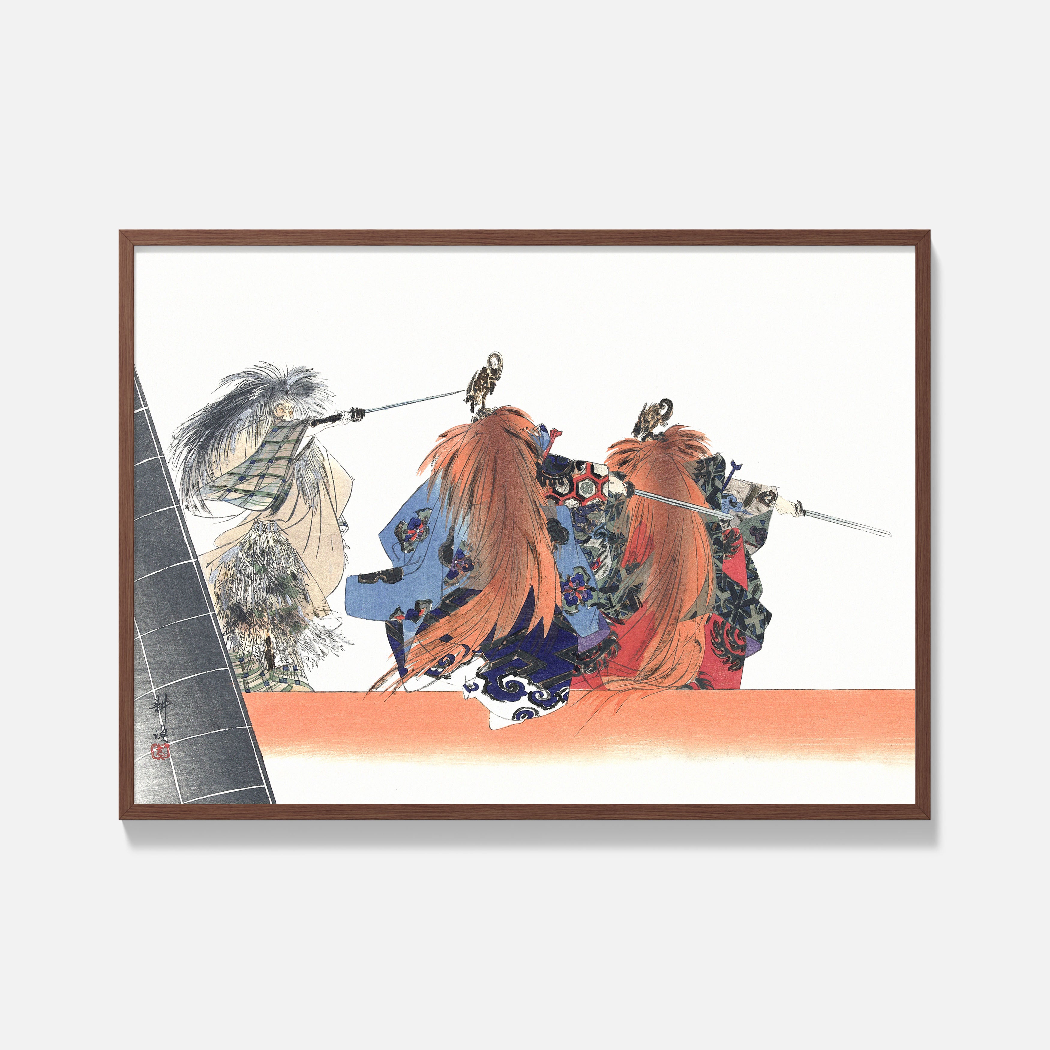 Kogyo Tsukioka _ Noh Theater Play Ikkaku Sennin - Framed Poster