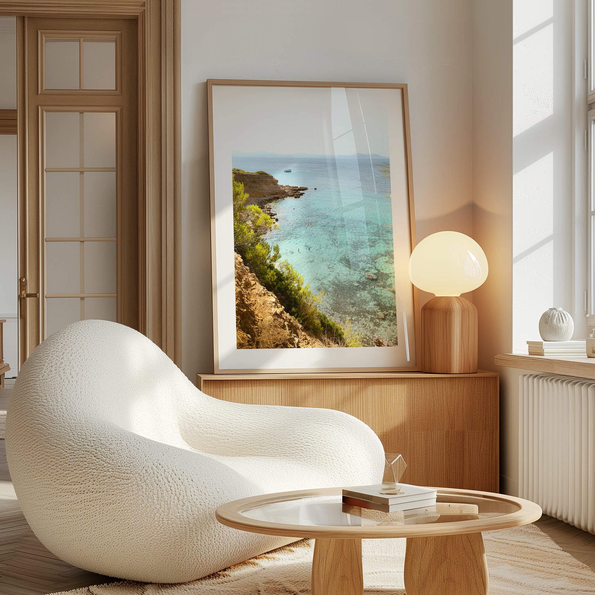 Cala Na Clara Beach Photo Wall Art - Framed - Living Room - Wallbees Shop