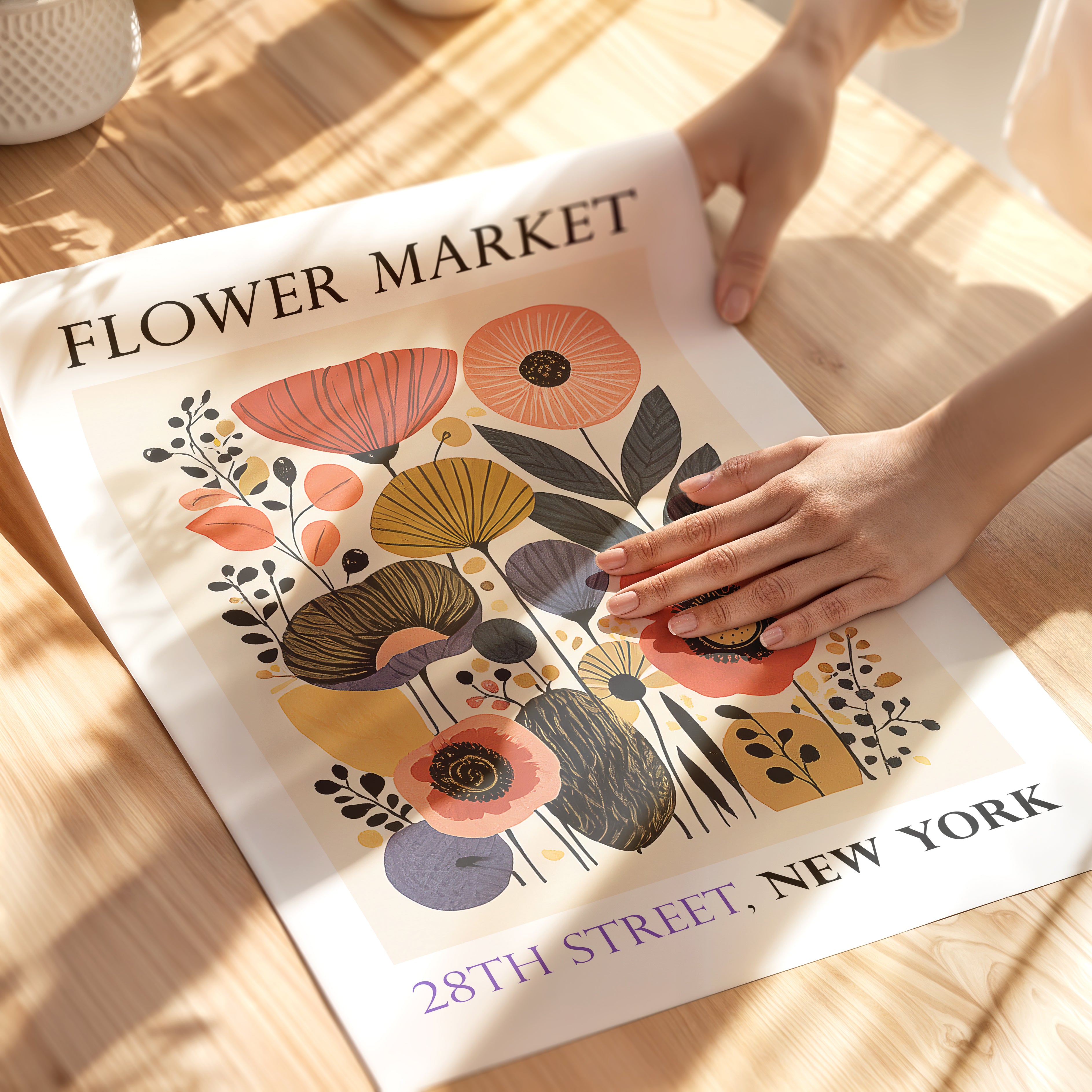 Flower Market Poster - New York - Unframed
