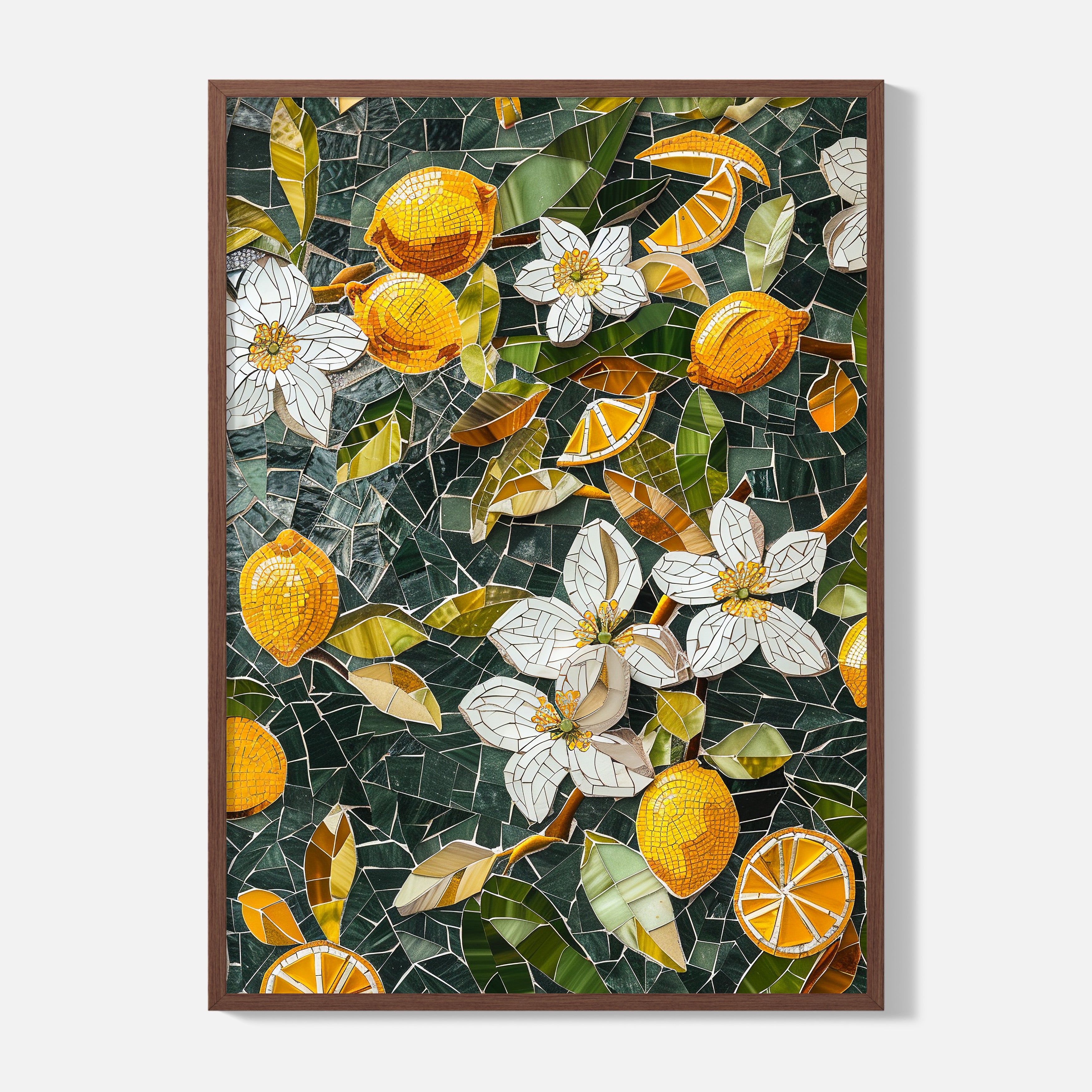 Lemon Tiles Poster - Framed