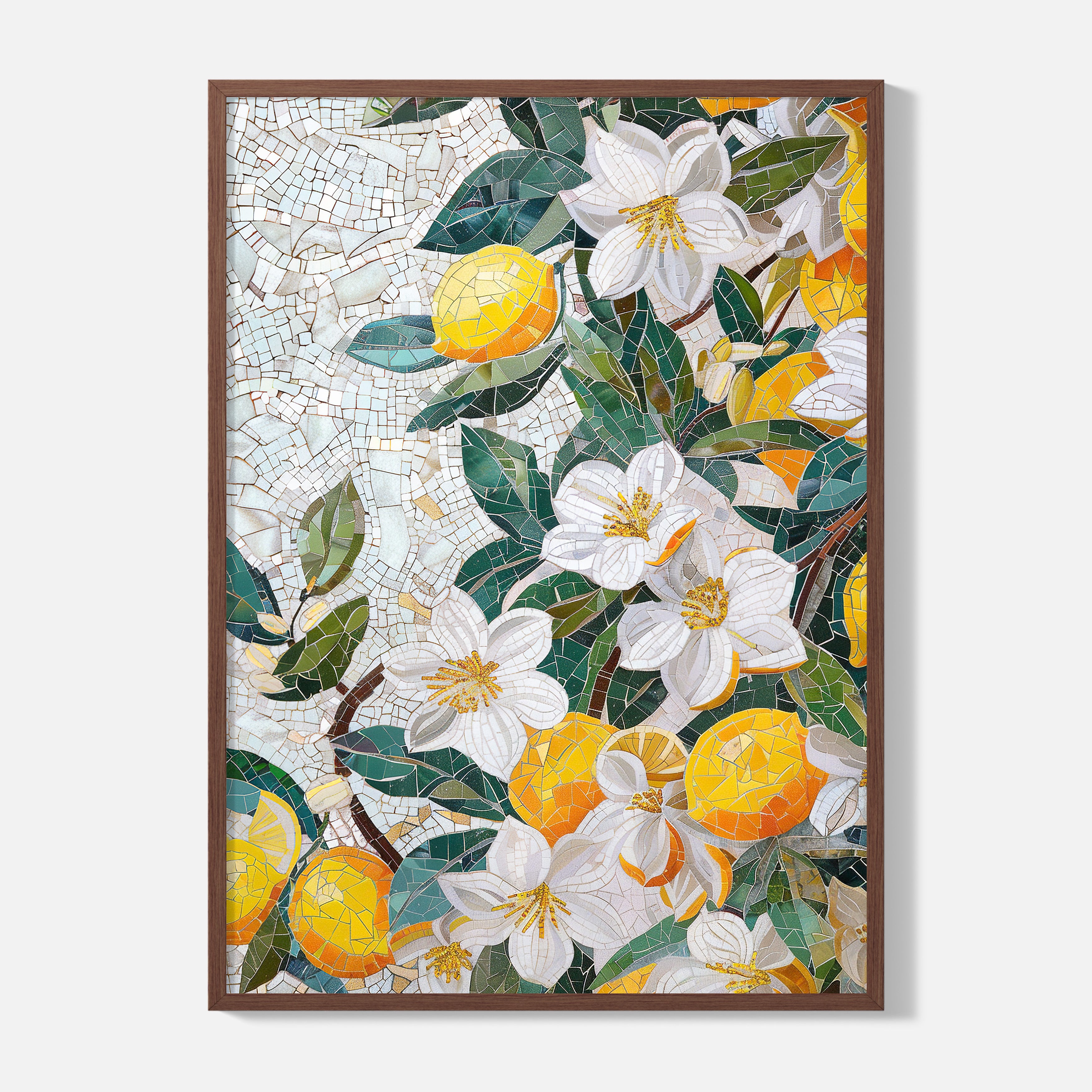 Sicilian Lemon Tiles Poster - Framed