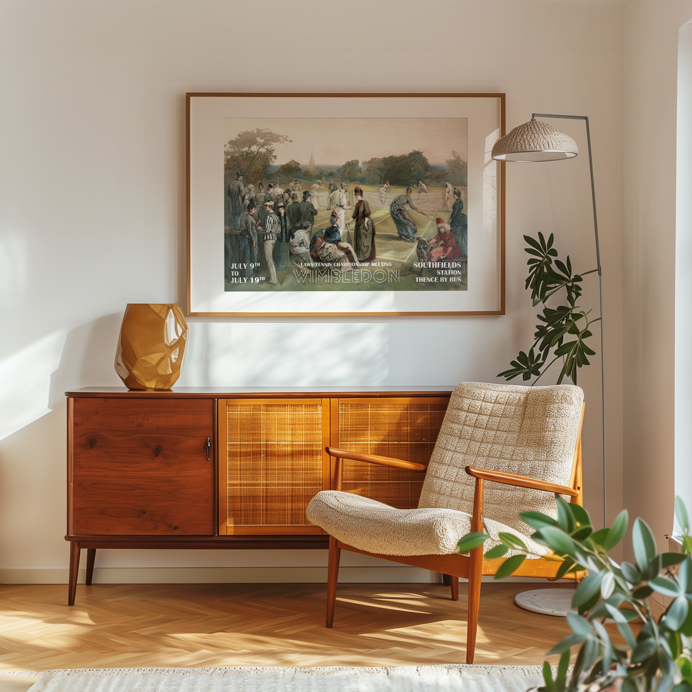 Vintage Wimbledon Tennis Championship Poster - Framed - Living Room