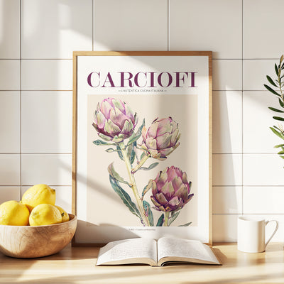 Artichoke Print Framed Kitchen - Italian Kitchen Poster