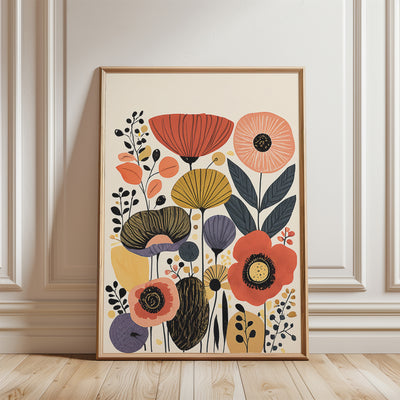 Boho Floral Poster (Red)