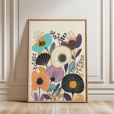 Boho Floral Poster (Blue)