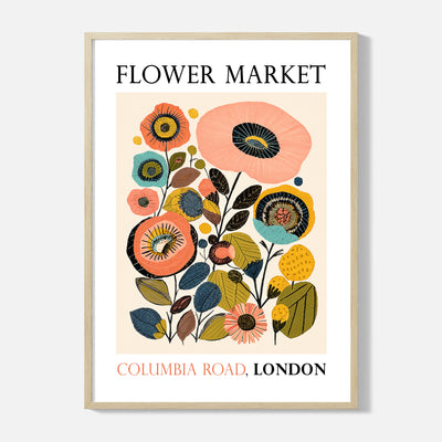 Flower Market Poster - London - Framed