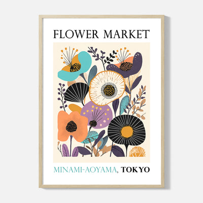 Flower Market Poster - Tokyo - Framed