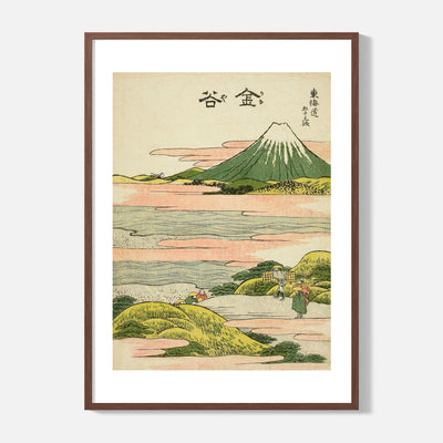 Katsushika Hokusai - Kanaya - Fifty Three Stations of the Tokaido - Framed