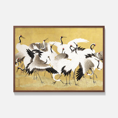 Ishida Yutei - Flock of Cranes - Framed