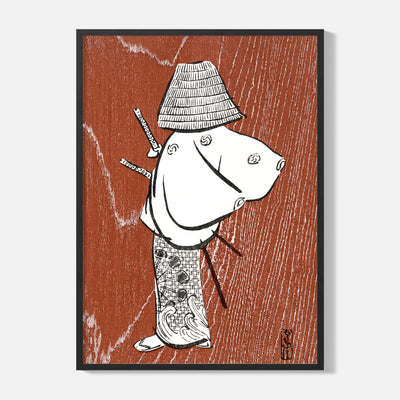 Kamisaka Sekka - Samurai - Framed