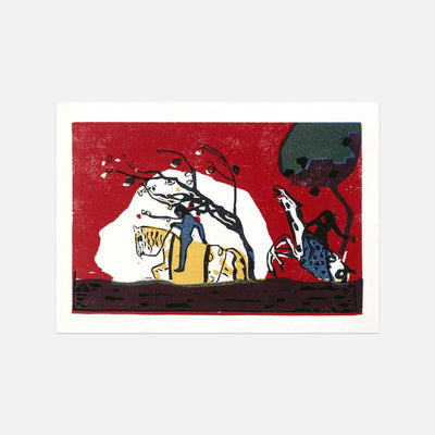 Wassily Kandinsky - Two Riders Before Red - Unframed Poster