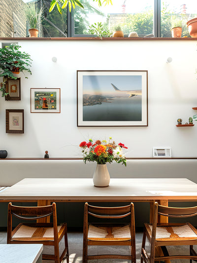 San Francisco Bay Area Airplane Photo Print - Framed - Dining Room -  Wallbees Shop