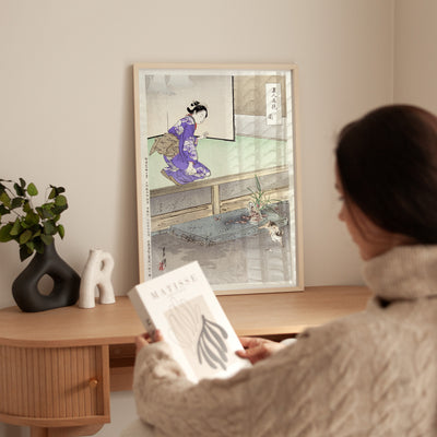 Ogata Gekko - Orchid - Framed Poster - Living Room