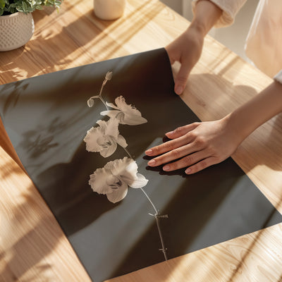 Orchid Print - Black and White - Unframed