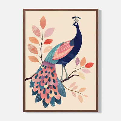 Vintage Peacock Poster - Framed
