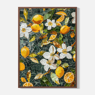Lemon Tiles Poster - Framed