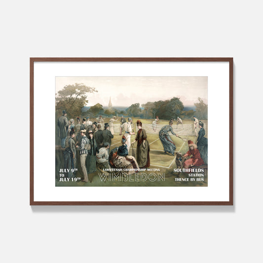 Vintage Wimbledon Tennis Championship Poster - Framed